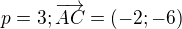 $p=3; \overrightarrow{AC}=(-2;-6)$