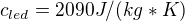 $c_{led}=2 090 J/(kg*K)$