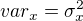 $var_x = \sigma_x^2$