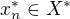 $x^*_n\in X^*$