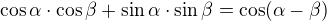 kopírovat do textarea $\cos \alpha\cdot \cos \beta+\sin \alpha\cdot \sin \beta=\cos(\alpha-\beta)$