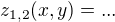 $z_{1,2}(x,y) = ...$