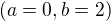 $(a=0, b=2)$