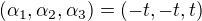 $(\alpha_1,\alpha_2,\alpha_3)=(-t,-t,t)$