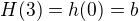 $H(3) = h(0) = b$