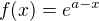 $f(x)=e^{a-x}$