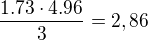 kopírovat do textarea $ \frac{1.73 \cdot 4.96}{3} = 2,86$