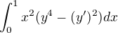 kopírovat do textarea $\int_{0}^{1}x^{2}(y^{4}-(y')^{2}) dx$