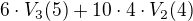 $6\cdot V_3(5)+10\cdot4\cdot V_2(4)$