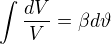 kopírovat do textarea $\int\frac{dV}{V}=\beta d\vartheta$