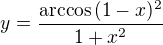 $y=\frac{\arccos{(1-x)^2}}{ 1+x^2}$