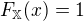 $F_{\mathbb{X}}(x) = 1$