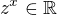 $z^x\in\mathbb{R}$