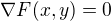 $\nabla F(x,y)=0$