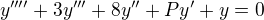 kopírovat do textarea $y''''+3y'''+8y''+Py'+y=0$