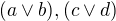 $(a\vee b),(c\vee d)$