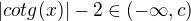 $|cotg(x)| -2\in (-\infty ,c)$