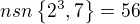 kopírovat do textarea $nsn\{2^{3},7\}=56$