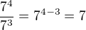 kopírovat do textarea $\frac {7^4}{7^3}=7^{4-3}=7$
