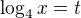 $\log_4 x=t$