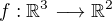 $f : \mathbb{R}^3\longrightarrow\mathbb{R}^2$