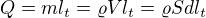kopírovat do textarea $Q=ml_t=\varrho Vl_t=\varrho Sdl_t$