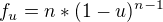 $f_u = n*(1-u)^{n-1}$