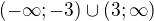 kopírovat do textarea $(-\infty ;-3)\cup(3;\infty ) $
