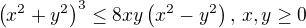$\left( x^2+y^2 \right)^3 \le 8xy\left( x^2-y^2 \right),\,x,y\ge0$