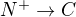 $N^{+} \rightarrow C$