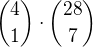 ${4 \choose 1}\cdot {28 \choose 7}$