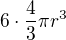 $6 \cdot \frac43 \pi r^3$