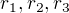 $r_1, r_2, r_3$