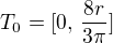 $T_0 = [0,\, \frac{8r}{3\pi}]$