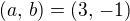 $(a,\,b)=(3,\,-1)$