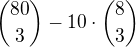 ${80\choose3}-10\cdot {8\choose3}$