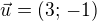 kopírovat do textarea $\vec{u}=(3;\,-1)$
