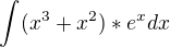 kopírovat do textarea $\int_{}^{}(x^{3}+x^{2})*e^{x}dx$