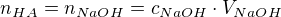 kopírovat do textarea $n_{HA}=n_{NaOH}=c_{NaOH}\cdot V_{NaOH}$