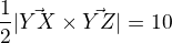 kopírovat do textarea $\frac12|\vec{YX}\times\vec{YZ}|=10$