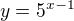 $y=5^{x-1}$