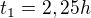 $t_{1} = 2,25h$