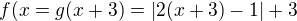 $f(x=g(x+3)=|2(x+3)-1|+3$