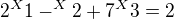 kopírovat do textarea $2^X{1}-^X{2}+7^X{3}=2$