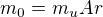 $m_0 = m_uAr$