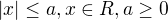 $|x|\leq a, x\in R, a\geq 0$