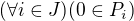 $(\forall i\in J)(0 \in P_{i})$