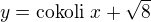 $y=\text{cokoli }x+\sqrt{8}$