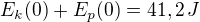 $E_{k}(0)+E_{p}(0)=41,2 \,J$