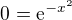 $0=\mathrm{e}^{-x^2}$